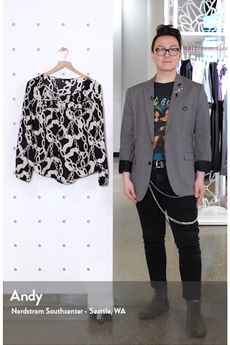 Gibson Print Ruched Long Sleeve Blouse video