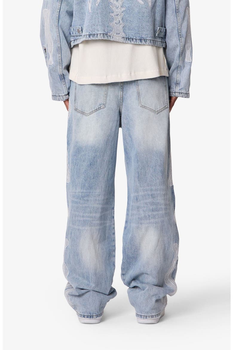 Skeleton Distressed Ultra Baggy Jeans, Alternate, color, WASHED BLUE