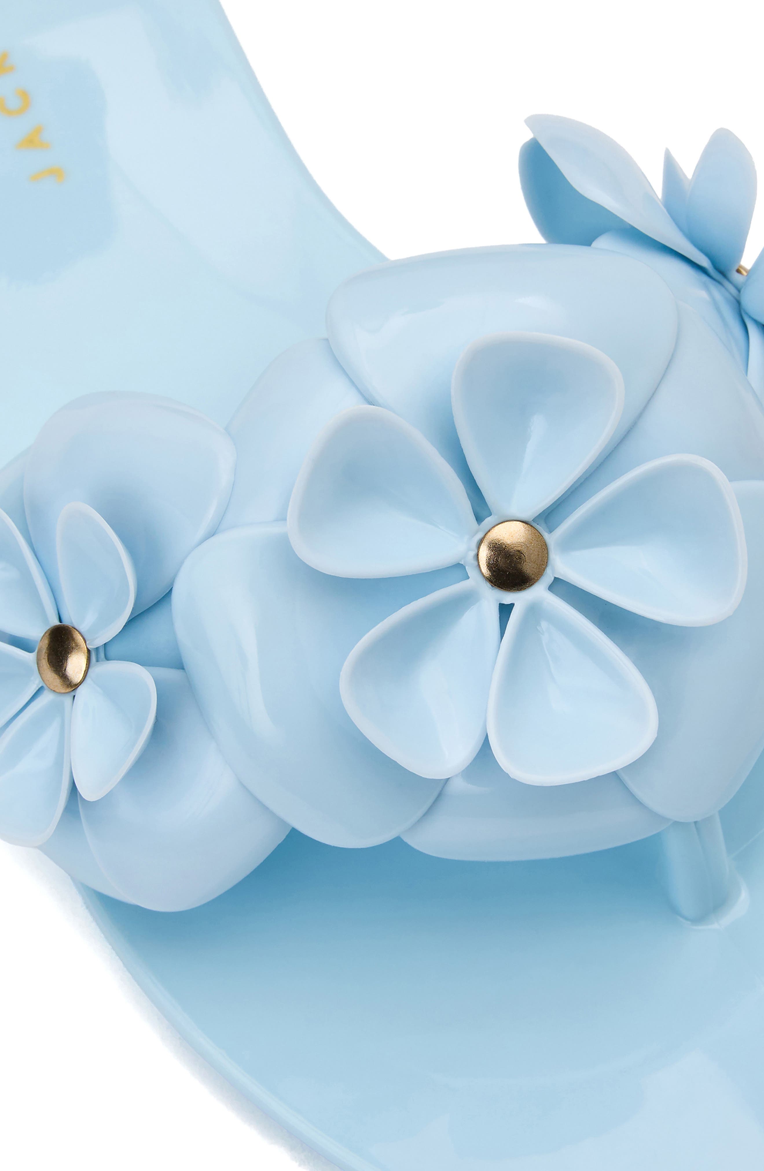 Amelia Flower Jelly Sandal, Alternate, color, BABY BLUE