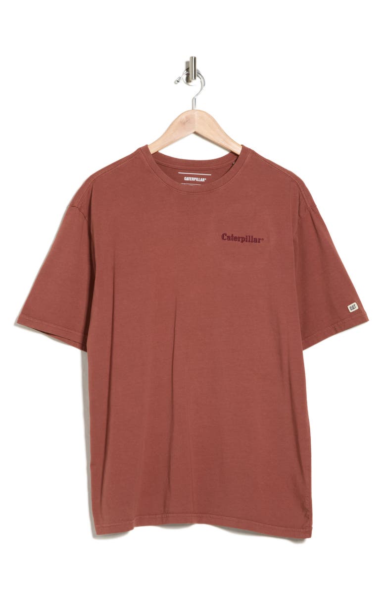 CAT WWR Relaxed Fit Embroidered Heavyweight Cotton T-Shirt, Alternate, color, Russet