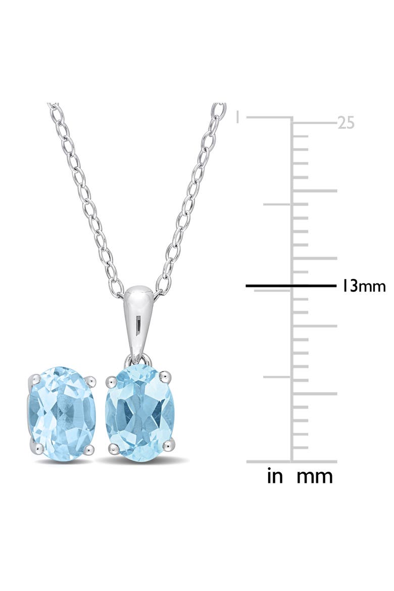 Sky Blue Topaz Stud Earrings & Pendant Necklace Set, Alternate, color, BLUE
