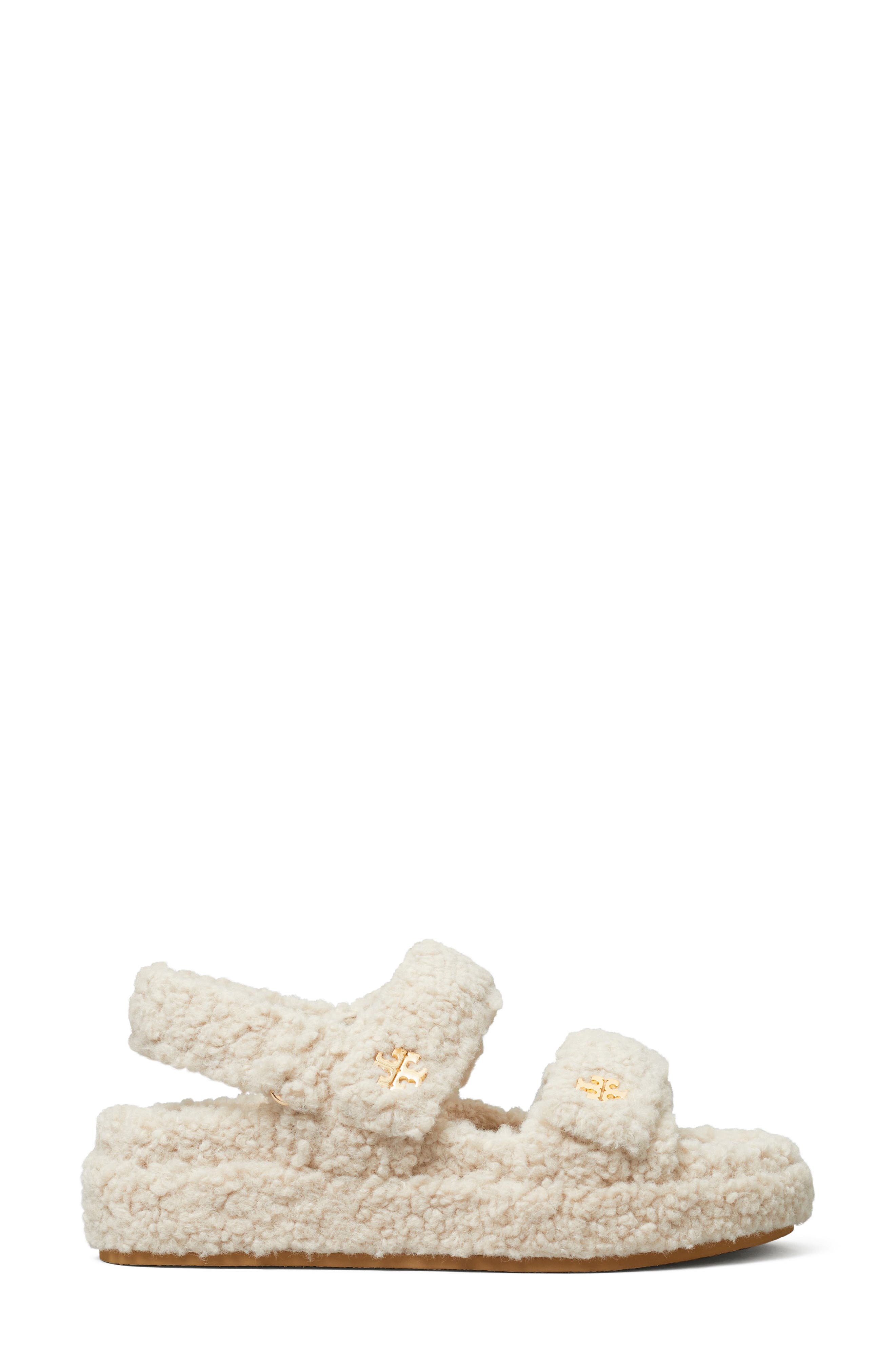 Tory Burch Kira Faux Shearling Sport Sandal, Alternate, color, 