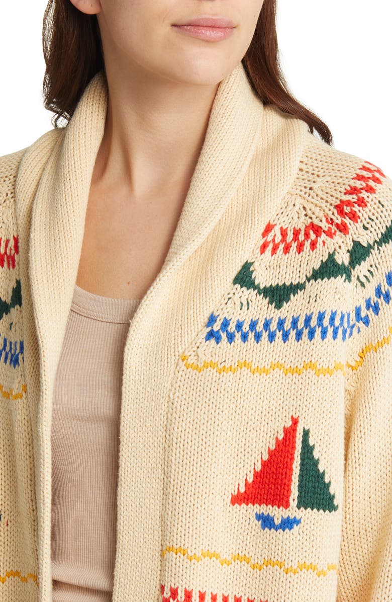 THE GREAT. The Sailboat Lodge Shawl Collar Cardigan, Alternate, color,
