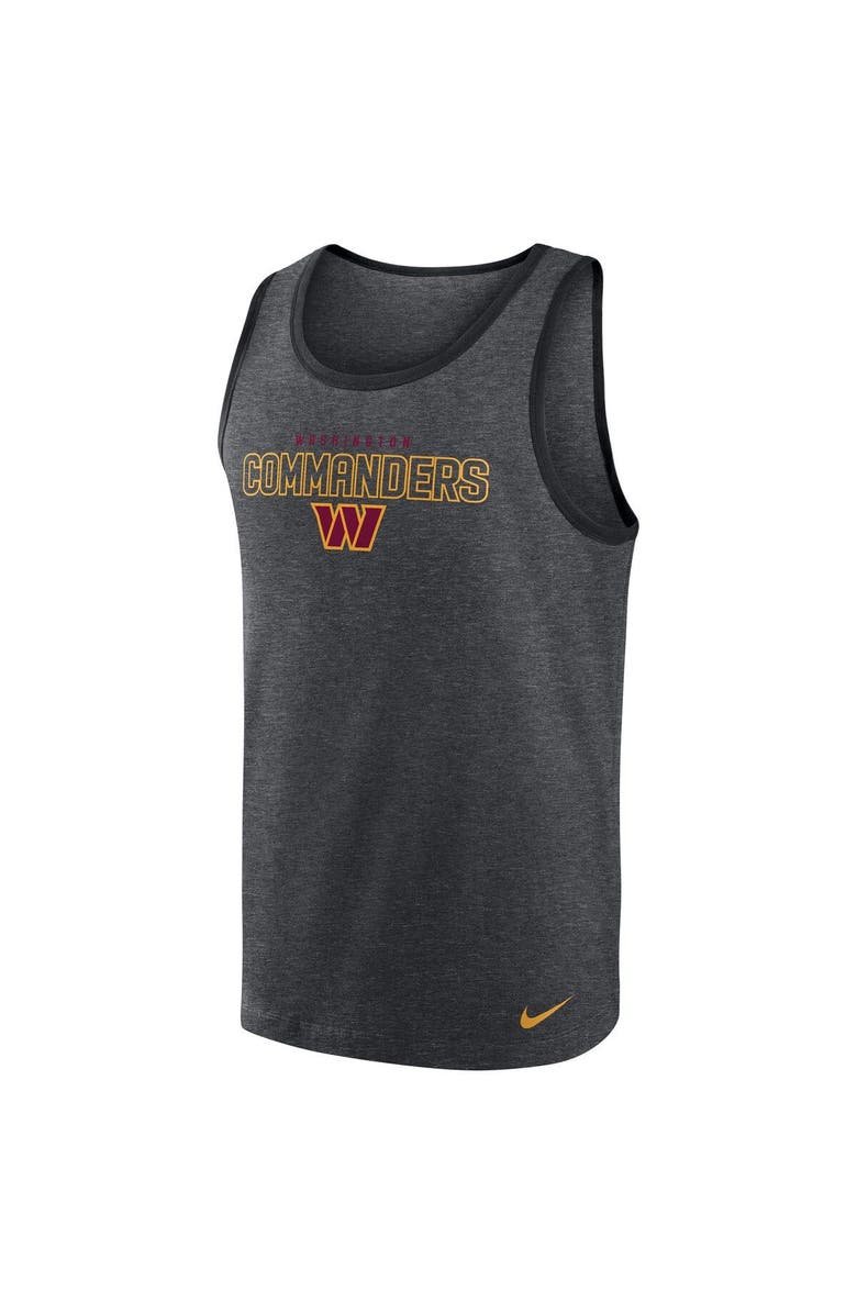 Nike Men's Nike Heathered Charcoal Washington Commanders Tri-Blend Tank Top, Alternate, color,