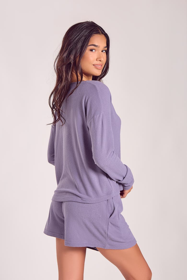 Soft Waffle Knit Pajama Set with Drawstring Shorts, Alternate, color, Orchid