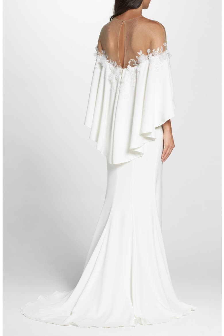 Off the Shoulder Popover Gown, Alternate, color, IVORY