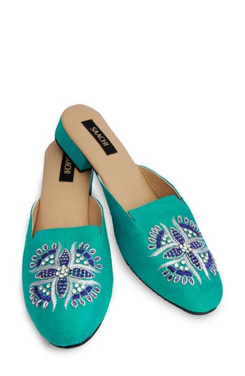 Saachi Embellished Mule In Blue