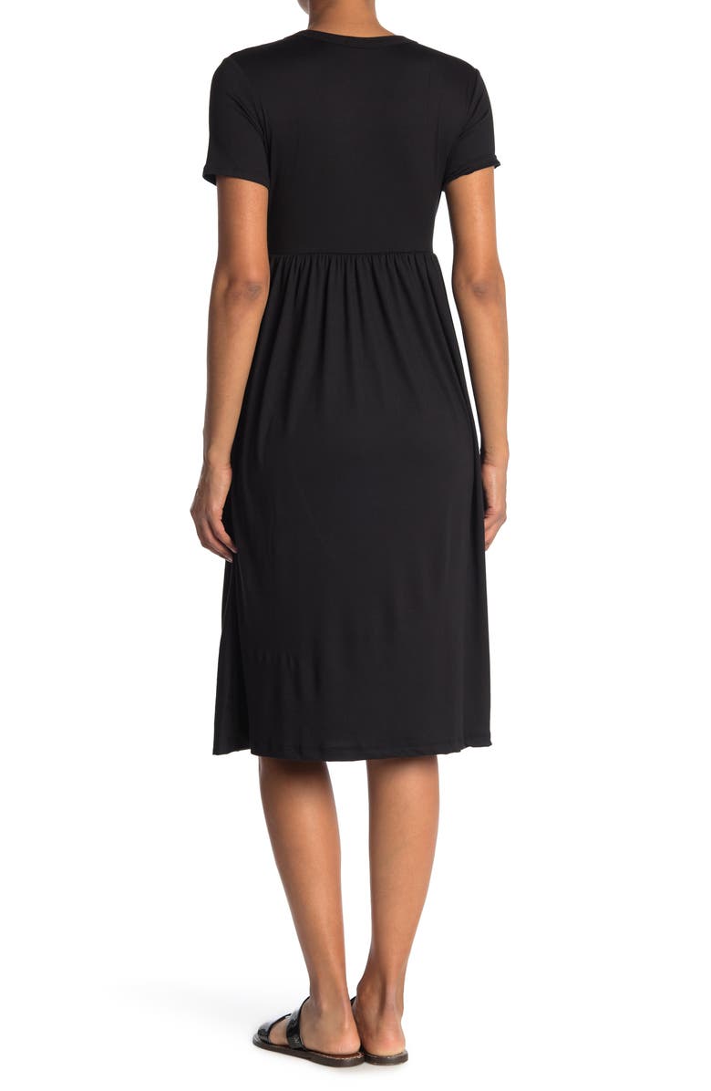 Velvet Torch Crewneck Short Sleeve Midi Dress, Alternate, color,