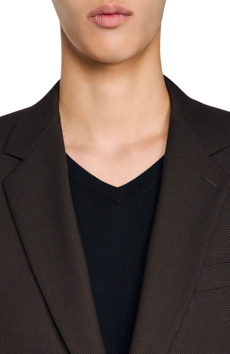 SANDRO Wool suit jacket, Alternate, color, Chocolate