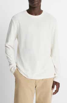 Vince Double Collar Waffle Knit Pima Cotton T-Shirt