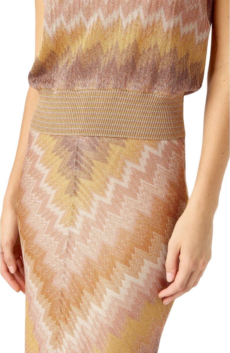 Missoni Snake-pattern Viscose Lamé Tank Top, Alternate, color, Green& Brown