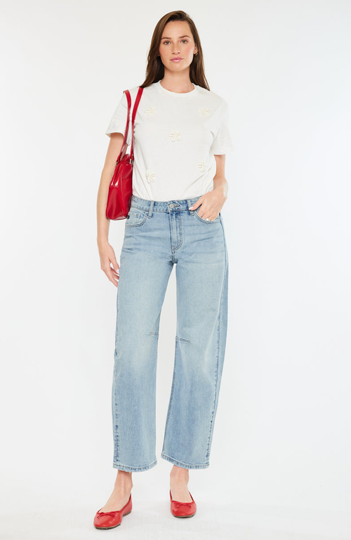 Kancan Isla High Rise Horseshoe Jeans In White
