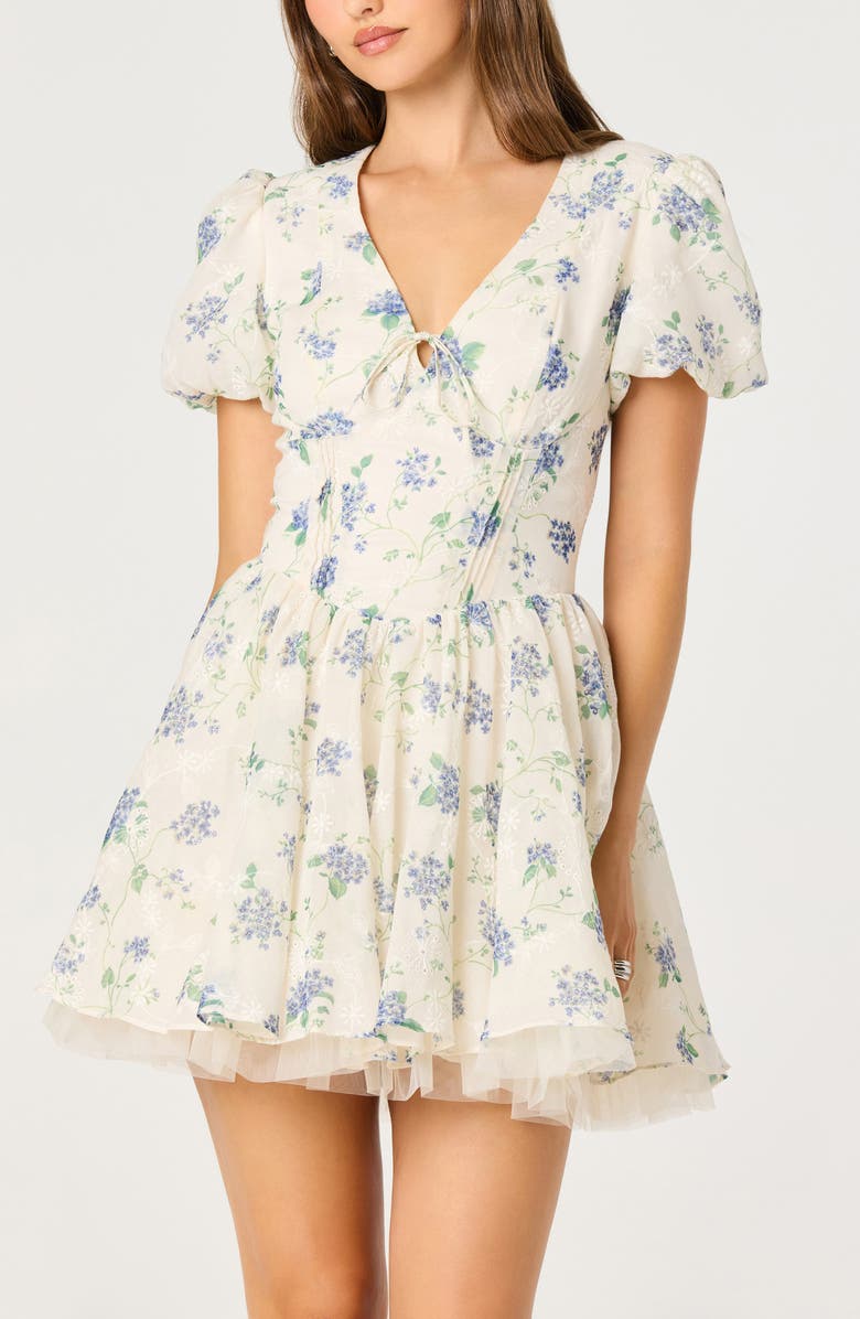 ASTR the Label Sommer Minidress, Alternate, color, Ivory Floral