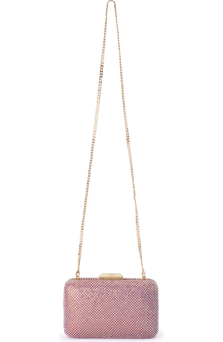 Olga Berg Ronny Crystal Mesh Frame Clutch, Alternate, color, Pink