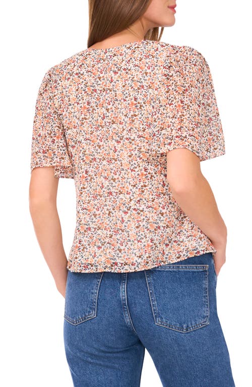 1.state Floral Flutter Sleeve Top In Multi