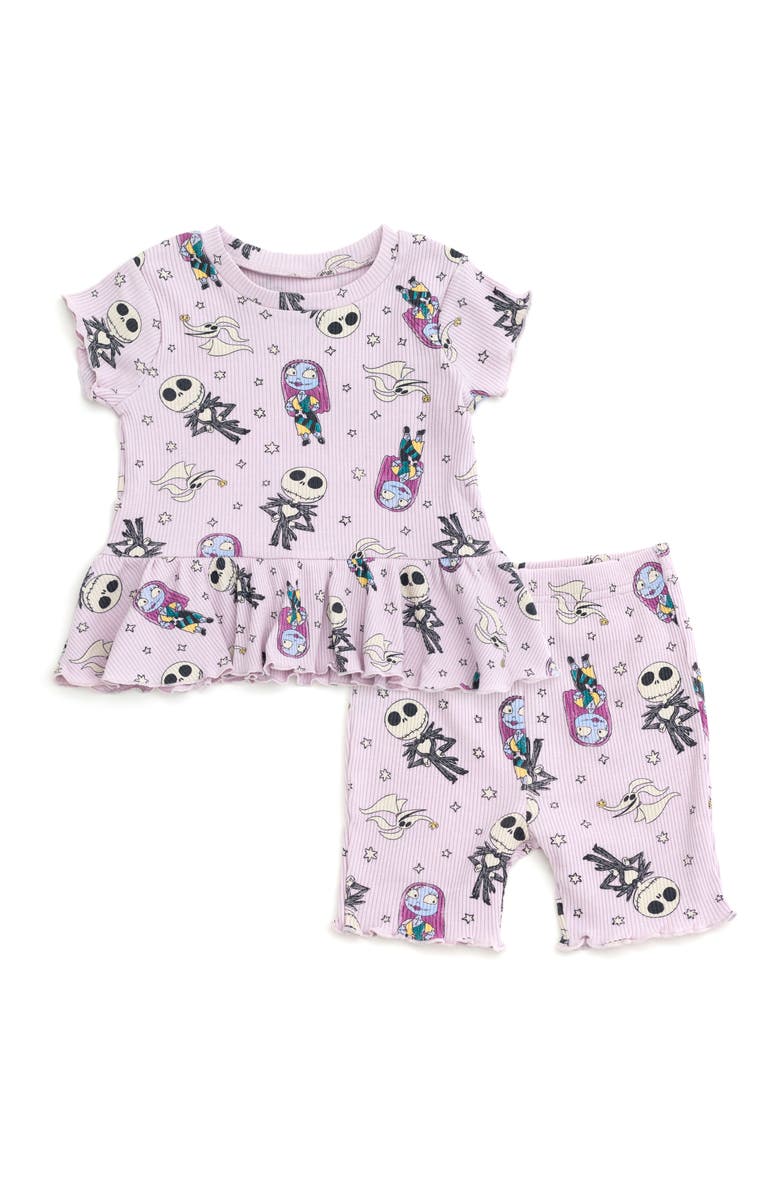 Disney Winnie the Pooh 2-Piece T-Shirt and Bike Shorts Set, Main, color, Jack Sally Purple