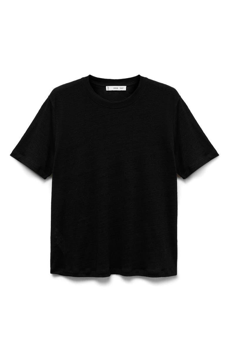 MANGO Crewneck Linen T-Shirt, Alternate, color,