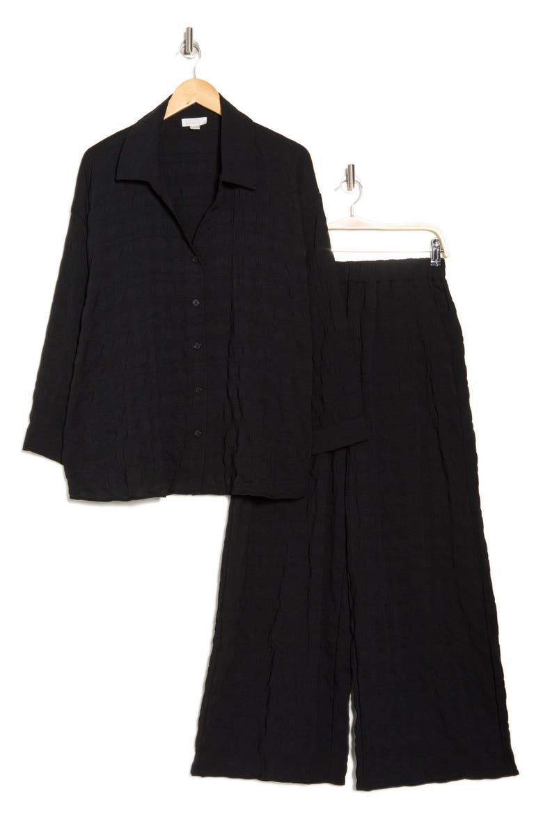 NORDSTROM RACK 2-Piece Crinkle Cover-Up Set, Alternate, color, Black