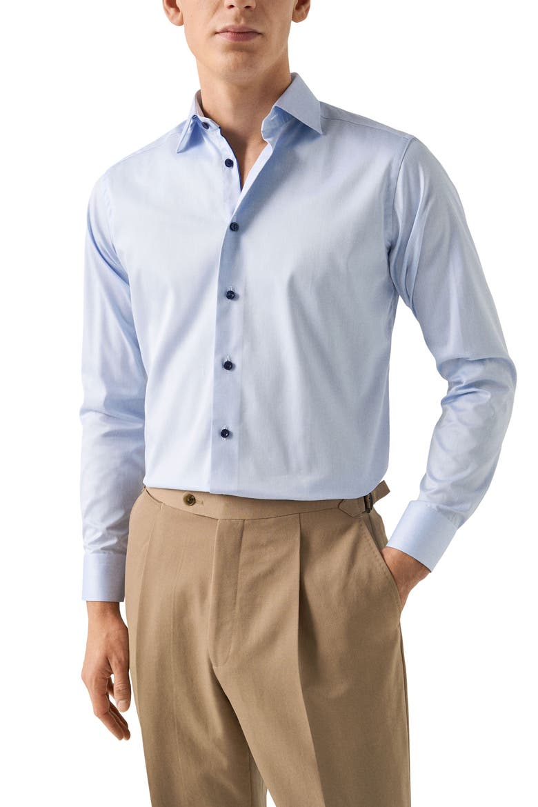 Contemporary Fit Twill Dress Shirt, Main, color, LT/ PASTEL BLUE