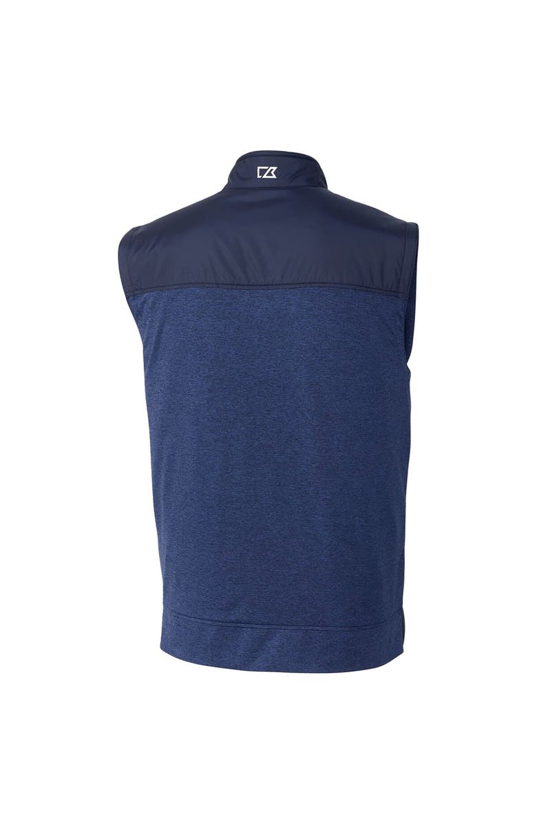 Cutter & Buck Men's Cutter & Buck Navy West Virginia Mountaineers Vault Stealth Hybrid Quilted Full-Zip Windbreaker Vest, Alternate, color, 