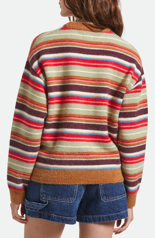 Brixton Stripe Crewneck Sweater In Multi