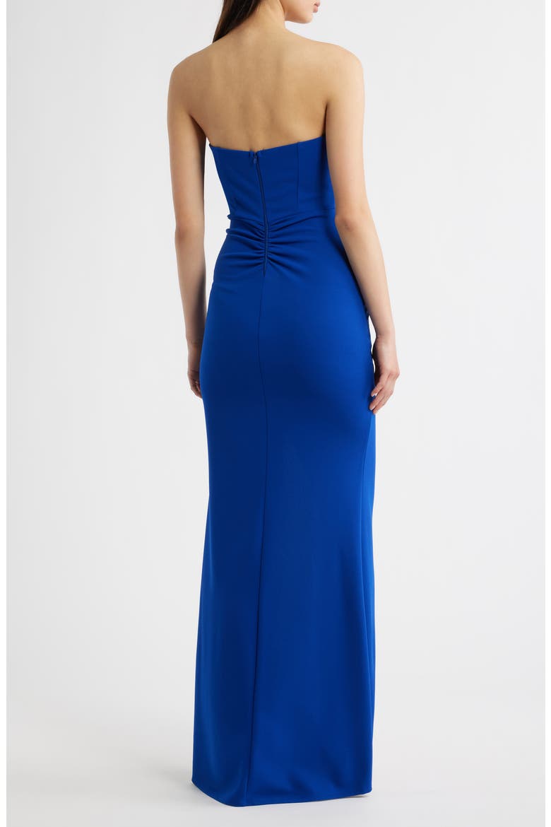 Strapless Cateye Corset Scuba Gown, Alternate, color, ROYAL
