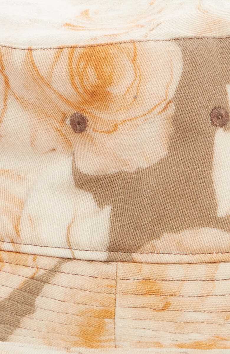 Acne Studios Rose Print Cotton Logo Bucket Hat, Alternate, color,