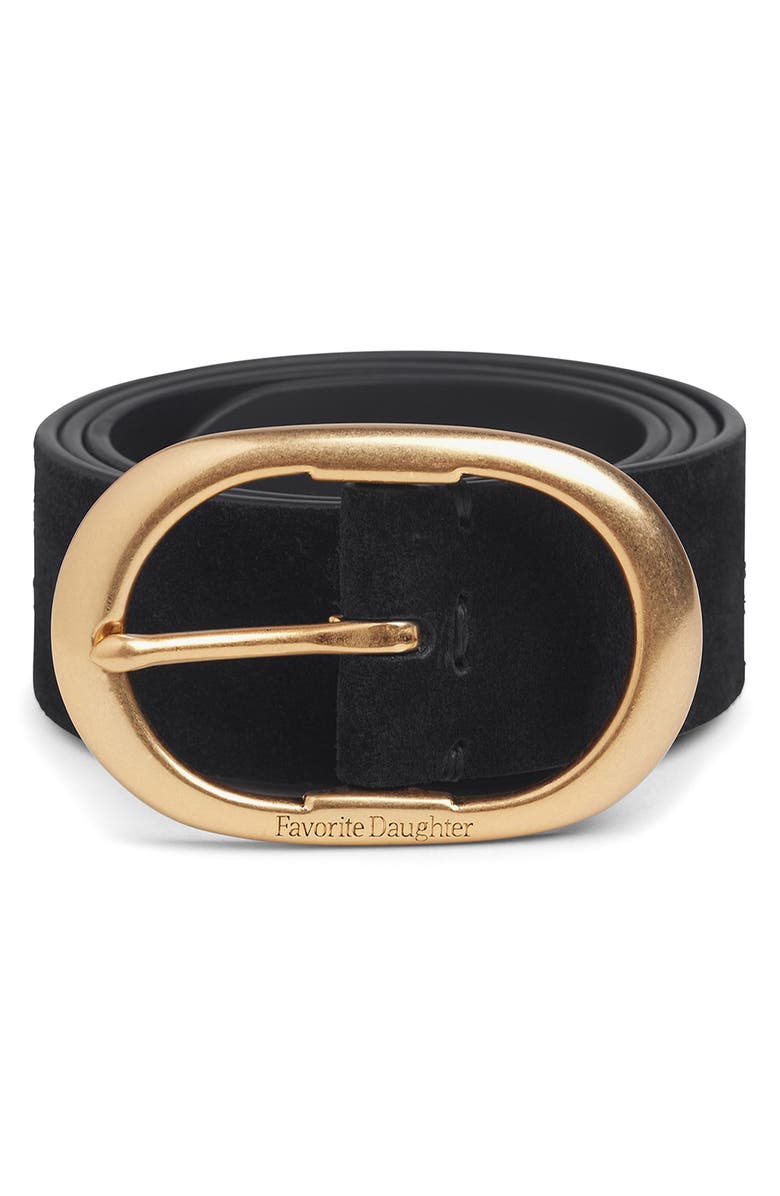 Favorite Daughter The Contour Suede Belt, Alternate, color, Black/ Antique Brass