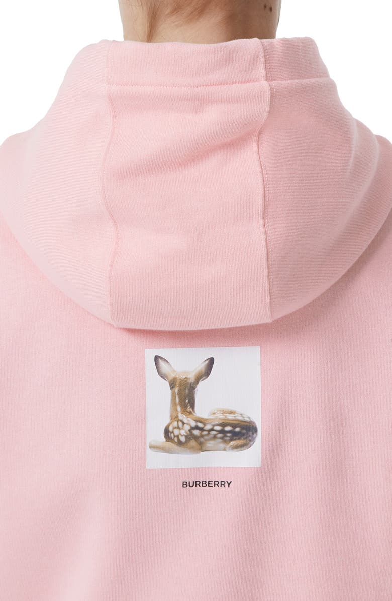 Burberry Deer Print Oversize Cotton Hoodie, Alternate, color,