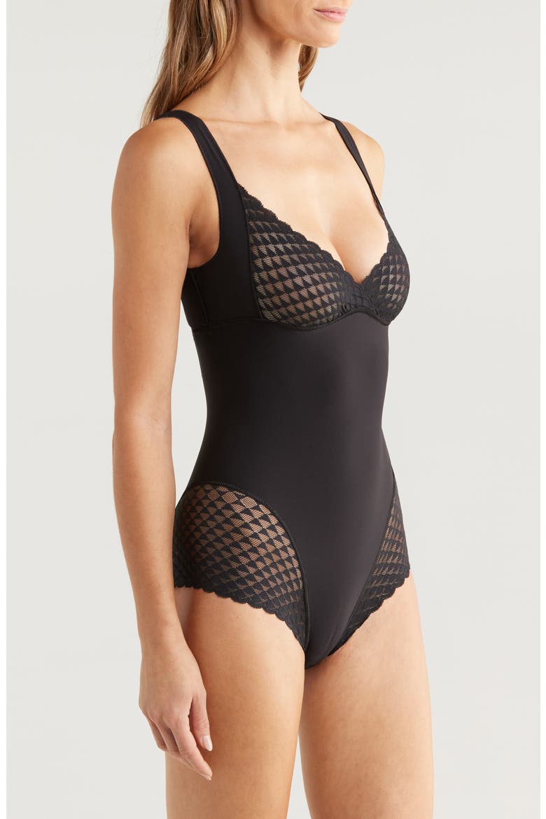 Subtile Shaper Bodysuit, Alternate, color, BLACK
