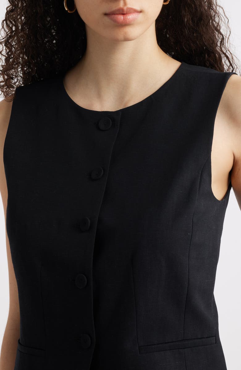 Nordstrom Cutaway Vest, Alternate, color, Black