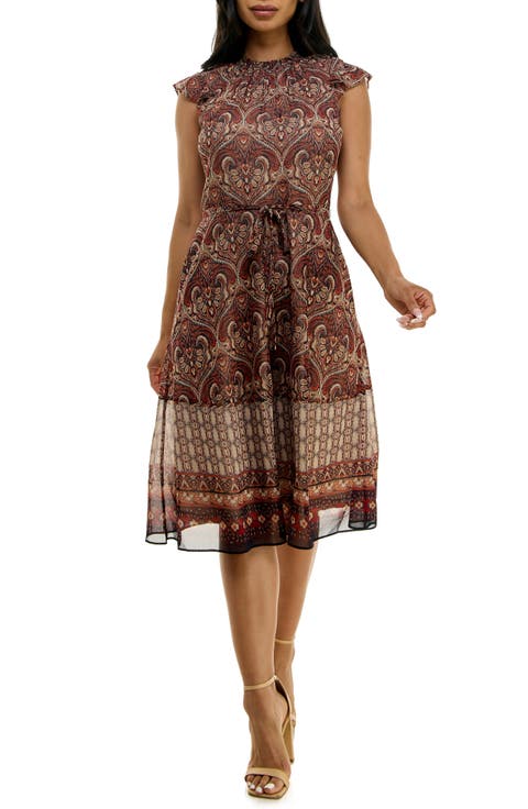 Smock Chiffon Midi Dress