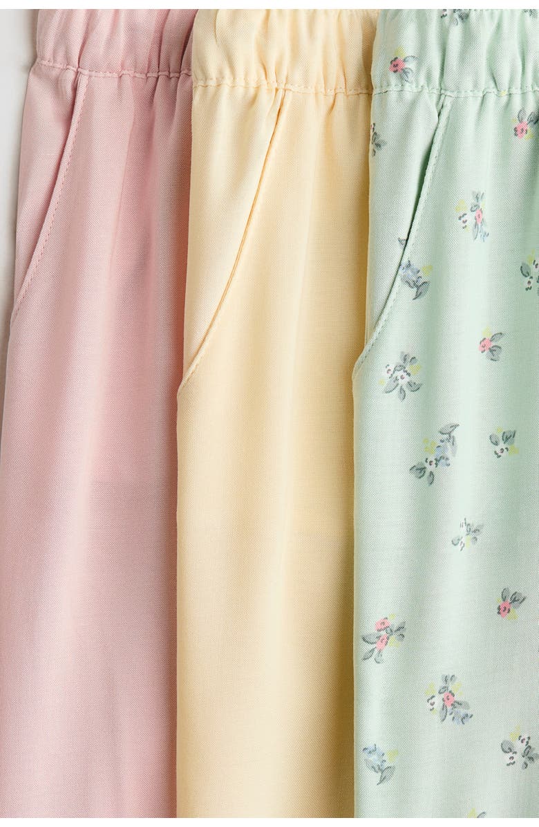 H&M 3-pack Joggers, Alternate, color, Light Yellow/Floral