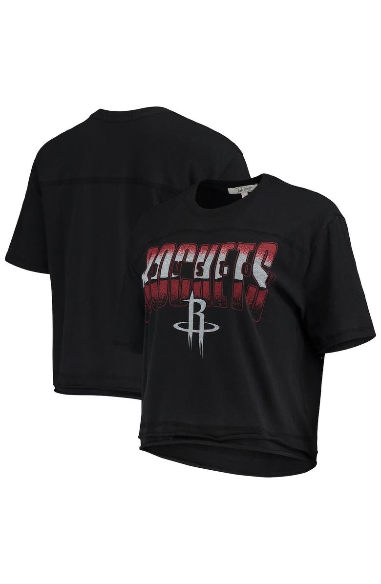 Junk Food Women's Junk Food Black Houston Rockets Gradient Crop Top, Alternate, color, 