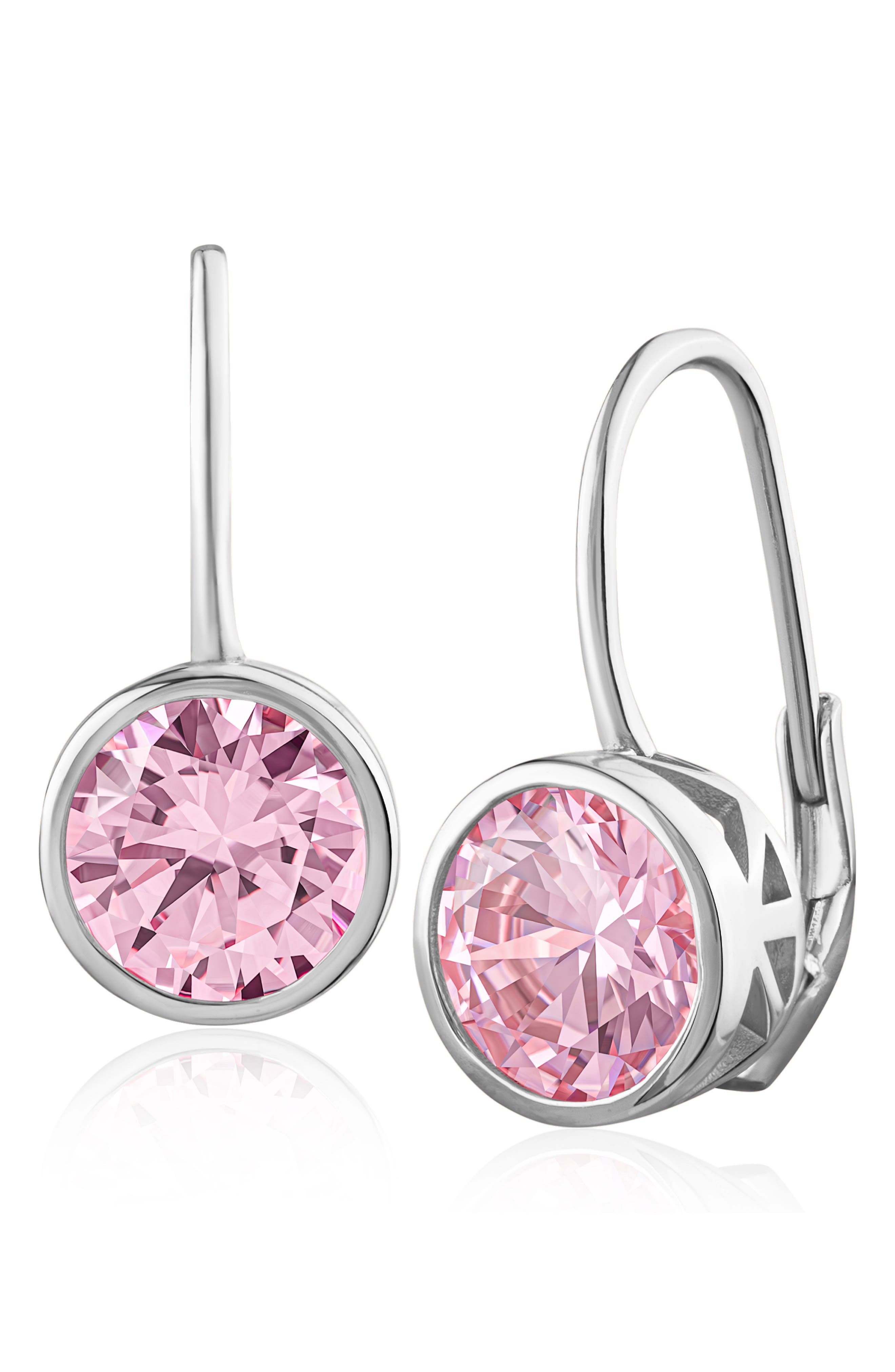 Bezel Set Cubic Zirconia Drop Earrings