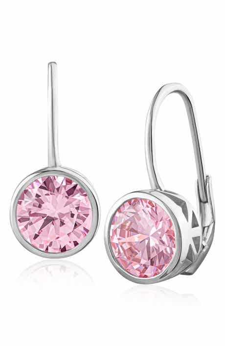 Bezel Set Cubic Zirconia Drop Earrings