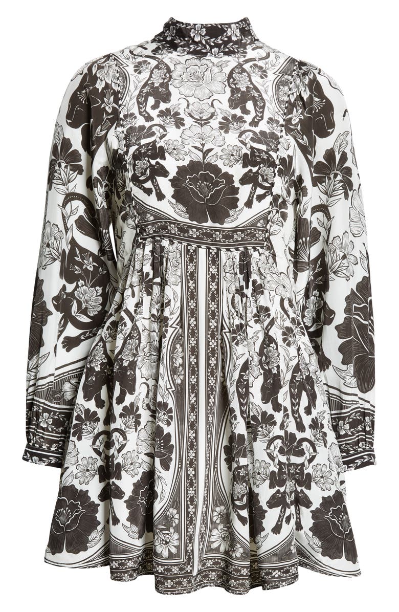 FARM Rio Flower Leopards Long Sleeve Dress, Alternate, color,