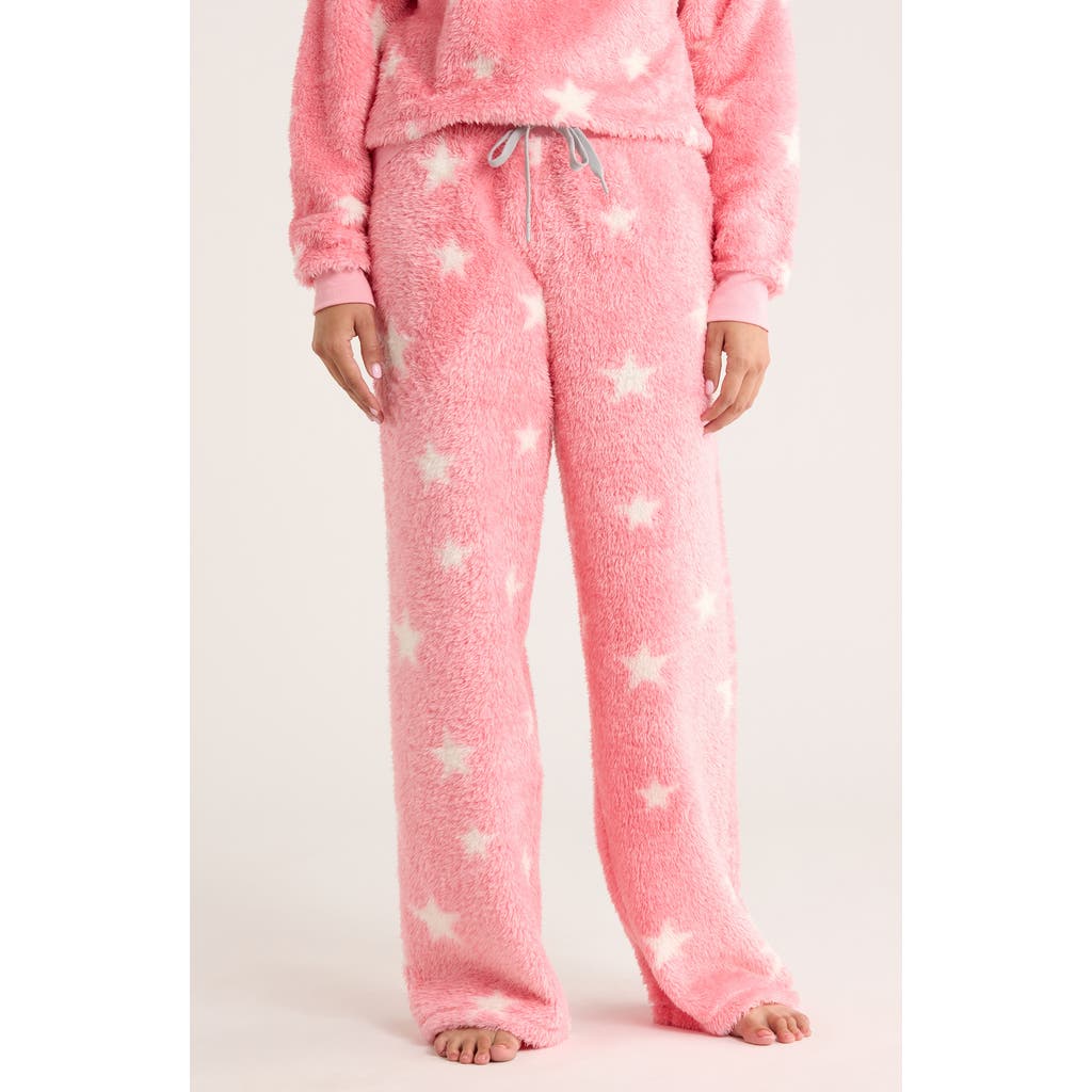 Honeydew Ice Breaker Fair Isle Faux Fur Pajama Pants In Pink