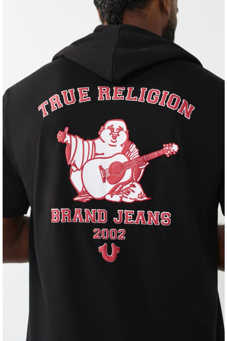 Buddha Hoodie Tee, Alternate, color, JET BLACK