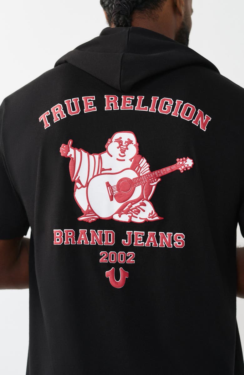 True Religion Buddha Hoodie Tee, Alternate, color, Jet Black
