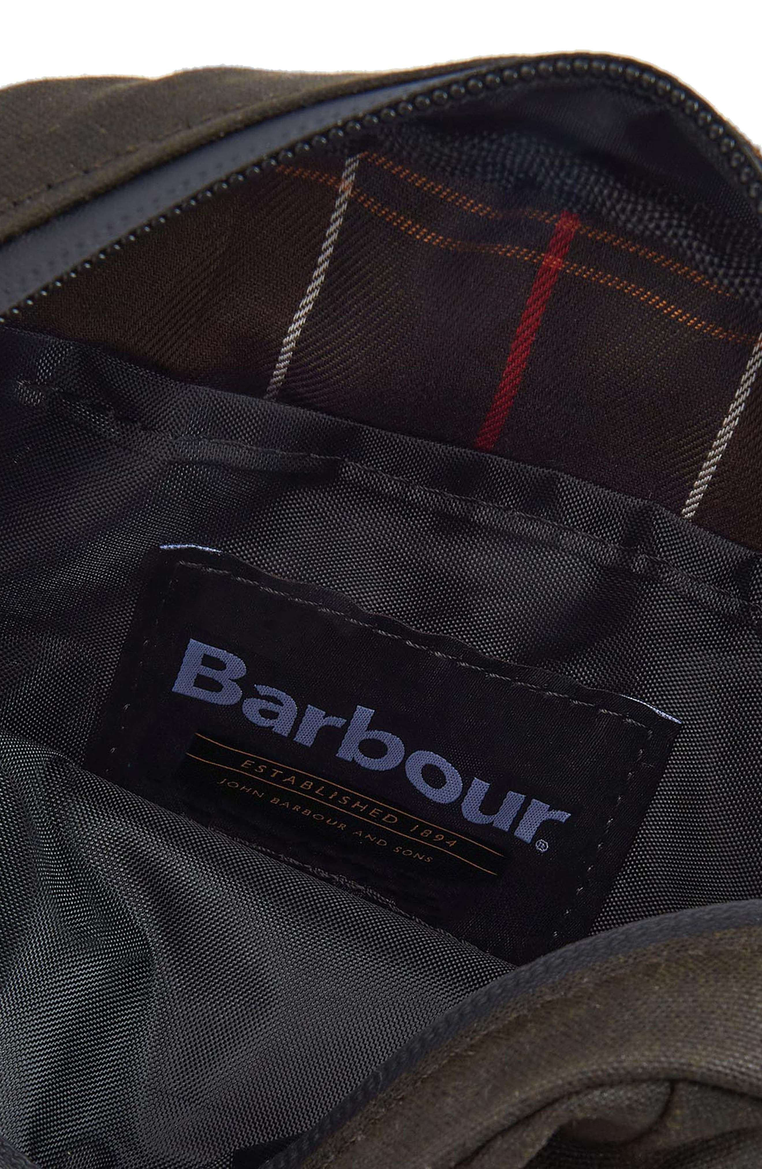 Barbour Field Water Resistant Waxed Cotton Crossbody Bag, Alternate, color, 