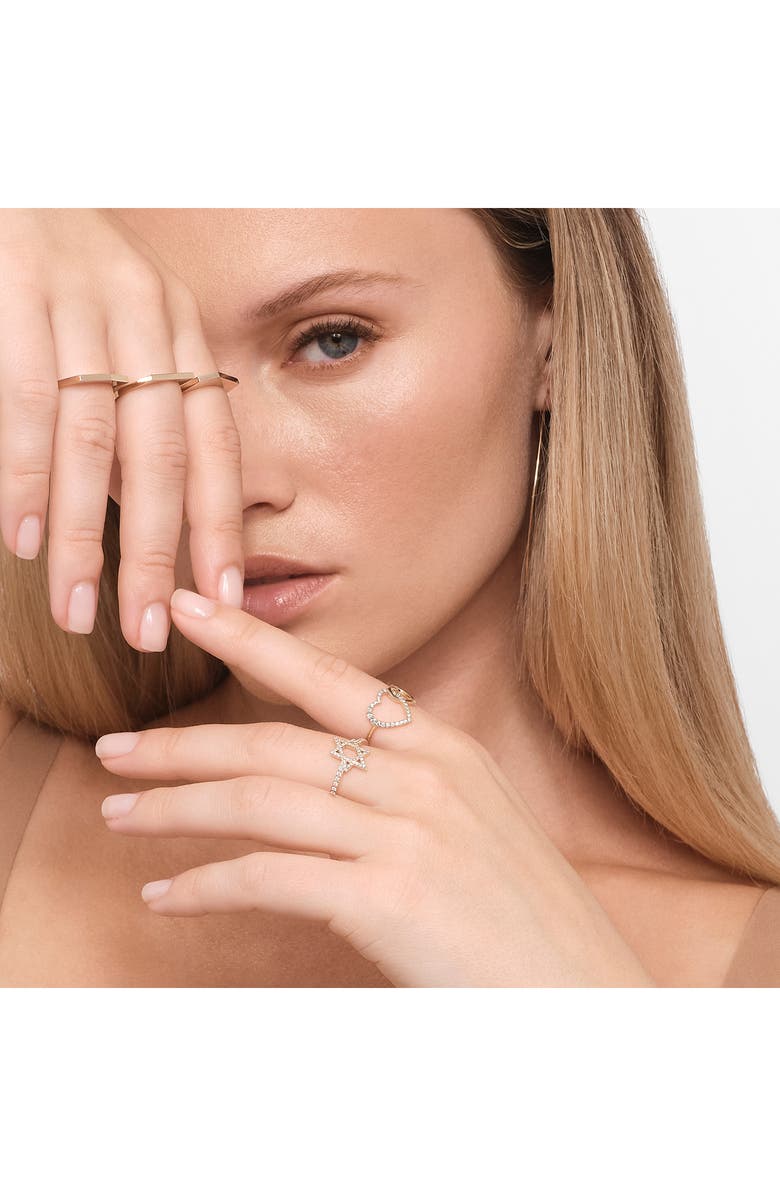 LANA 14K Gold Diamond Star of David Ring, Alternate, color, Yellow Gold