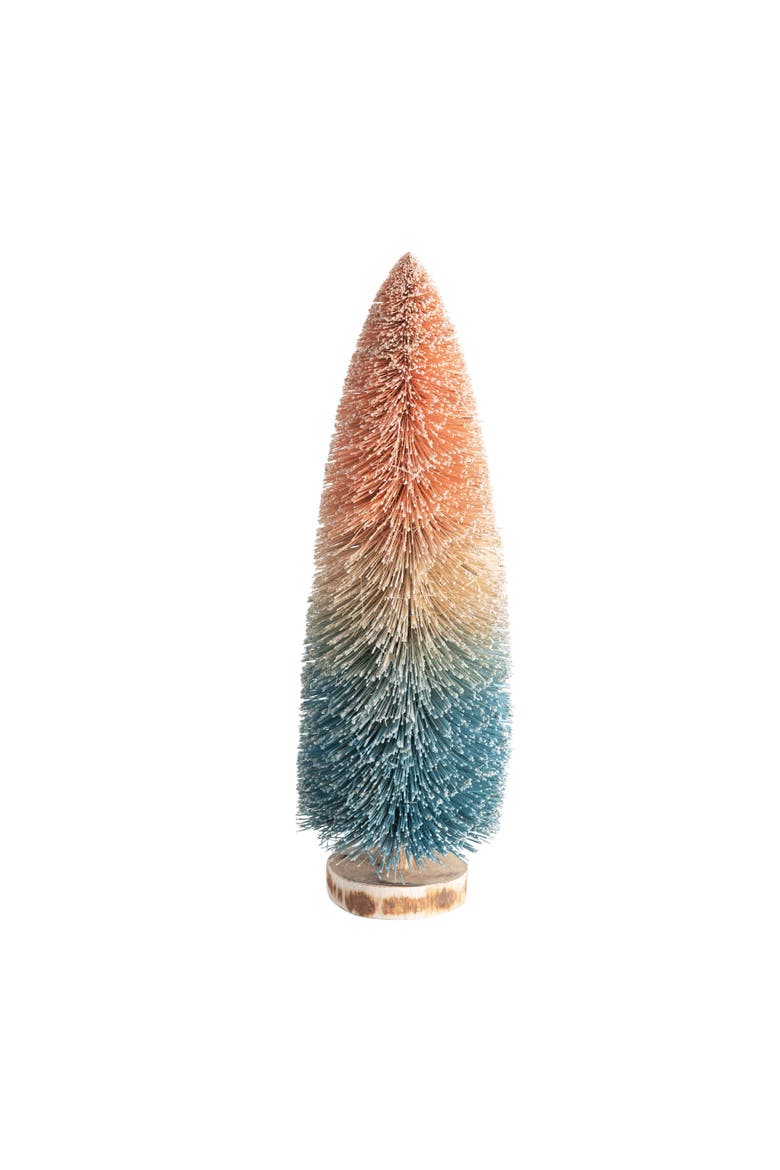 Sisal Bottle Brush Tree with Wood Base, Pink to Blue Ombre, Main, color, Pink & Blue