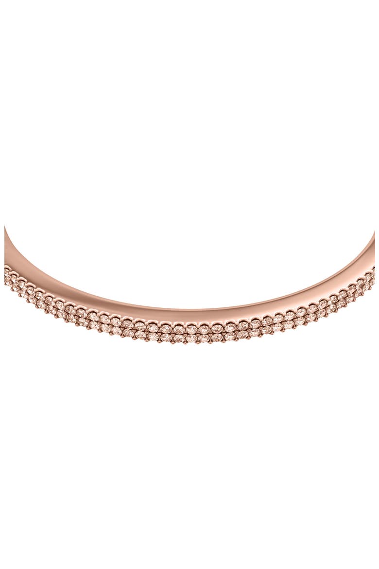 Ellis Pavé Crystal Bangle Bracelet, Alternate, color, ROSE GOLD