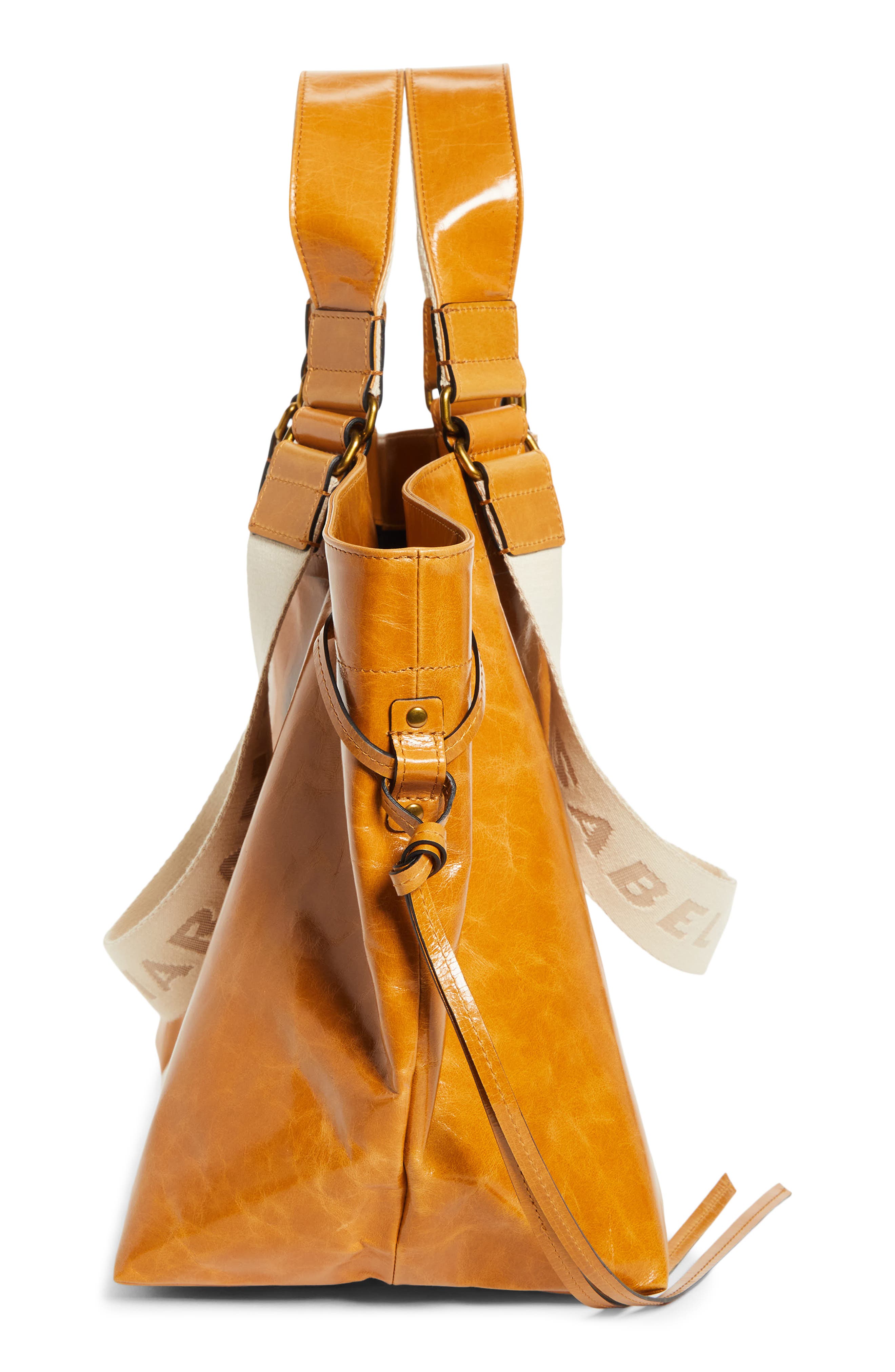 Isabel Marant Wardy Leather Shopper Tote, Alternate, color, Honey