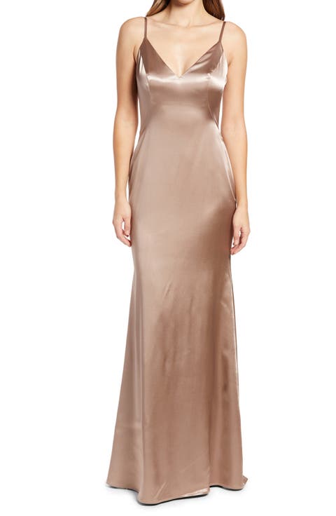 Stretch Satin Trumpet Gown