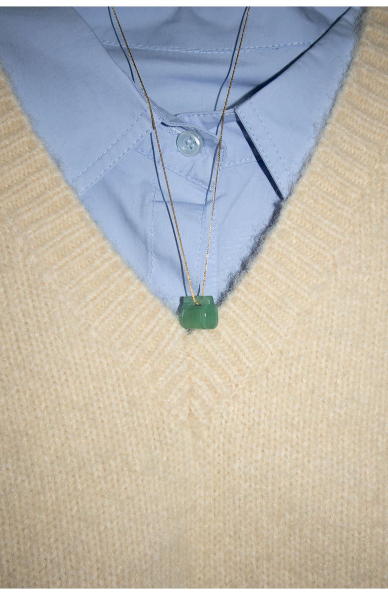 seree Baby lock Jade stone pendant necklace, Alternate, color, 