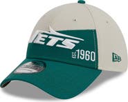 New Era Men's New Era Cream/Kelly Green New York Jets 2023 Sideline Historic 39THIRTY Flex Hat