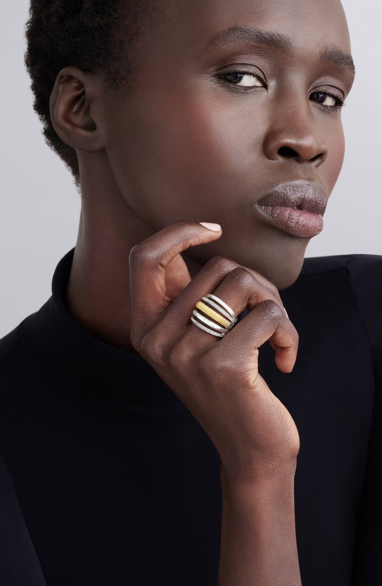 LAGOS Caviar Lux Pavé Diamond RIng, Alternate, color, Two-Tone