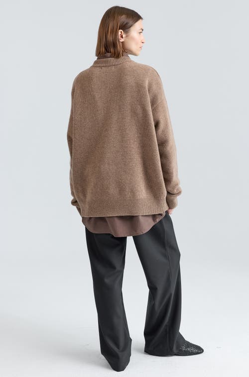 Almina Concept Oversized Wool/cash Sweater In Brown